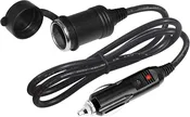 12V Cigarette Lighter Extension Cord, 3 ft, Male Plug to Female Socket, 15A Fused