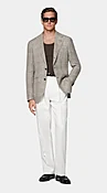 Middenbruin Geruite Blazer Roma Relaxed Fit