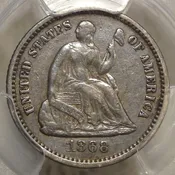 1868 Liberty Seated Half Dime, PCGS XF-40 — Tipsico Coin