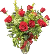 Modern Dozen Red Roses