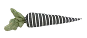17" by 3.5" Black and White Plush Striped Carrot 63261BKWT