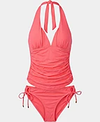 Solid Ruched Tankini - 2 Pc Set