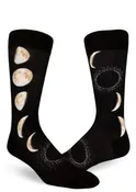 Men's Moon Phases Crew Socks Black
