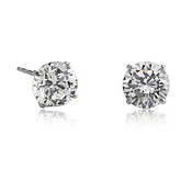 6mm Cubic Zirconia Stud Earrings in 14k White Gold