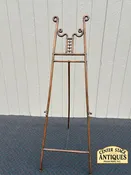 66382  Antique Victorian Stick and Ball Easel with Brass Accents