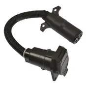 7-Way HD Round Pin Plug to 7-Way RV Blade Socket Adapter Harness