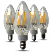 Edison Style E12 Base 5.5W LED Dimmable Light Bulb for MUS113- 4 Pack