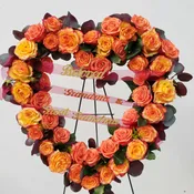 Orange Rose Heart (Roses available in all colors)