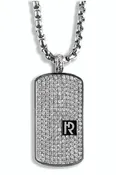 REYHAN HAKKI MEN’S 925 SILVER WHITE TOPAZ CZ TAG