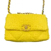 Chanel 19 Medium Yellow Tweed