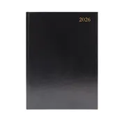2026 A4 2 Pages Per Day Black Desk Diary kf2a4bk26