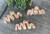 Large Wave-Shaped Pearl Hair Clips