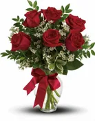 6 RED  ROSES