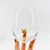 16 oz Holiday Icon Stemless Wine Glass, Reindeer