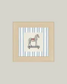 Toy Horse Framed Antique Art, 5x5"