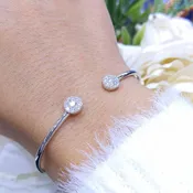0.50CT Diamond Bangle in 18K White Gold