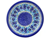 Polish Pottery 10" Plate Blue Kiss Blooms
