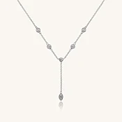 14K White Gold Diamond By The Yard Lariat Drop Necklace — Zoland
