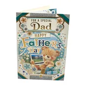 For A Special Dad Teddy With Laptop Design Father\’s Day Card