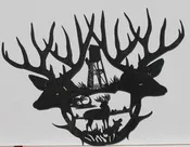2 Deer Head with Stand