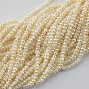 2MM Ivory Rondelle Freshwater Pearls 16" Strand P-30