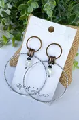 2 Circle Gold & Silver Earrings in Pearl