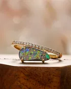 Australian Boulder Opal & Diamond Ring