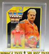 1993 Hasbro WWF Series 7 Yellow Card Nailz Action Figure U.K. Distribution Sticker AFA 85 NM+ (C80 B85 F85) #13789049