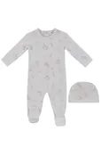 Kipp Baby Toile pink printed footie set