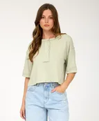 Addy Boxy Crop Top – Light Sage