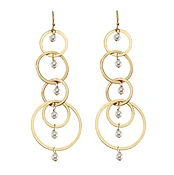 5 Graduated Linked Washer Earrings with Pearls