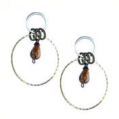 2 Circle Silver and G Earrings