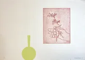 Derrick Greaves 1968 Signed Limited Edition Silkscreen and Etching Vase and Flower