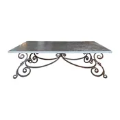 Antique Belgian Bluestone and Wrought Iron Table (TA-WGMN)