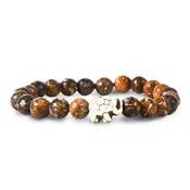 African Elephant Fahlo Tracking Bracelet - Desert Stone