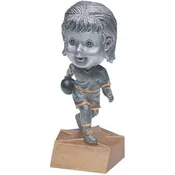 FEMALE BOWLER BOBBLEHEAD PEWTER/GOLD