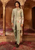 Aadar mint green sherwani and pants