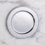 Beaded Border Hammered Charger
