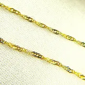 018G2S2CLMSIA0BDB. 14K Solid Two Tone Gold Singapore Chain