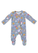 2-Way Zipper Footie - Halloween Monster Dress Up Blue