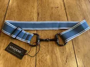 Black Bit Buckle Stripe Stretch Belt