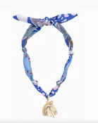 Ash Horse Head Scarf Necklace