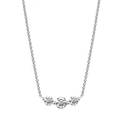 14K White Gold Three Stone Lab Grown Diamond Necklace