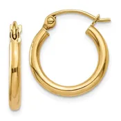 10k Yellow Gold 2mm Classic Hoop Earrings