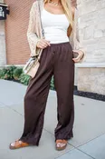 After Hours Lace Hem Satin Pants