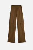 CARGO WIDE LEG PANT in Poplin Toffee