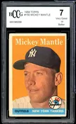 1958 Topps #150 Mickey Mantle Card BGS BCCG 7 Very Good+