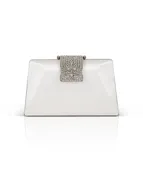 Amira Satin Faceted Trapezoid Minaudiere