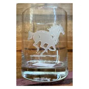 14oz Race Horse Rocks Glass