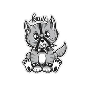 krux bondage kitty 3in x 4in sticker